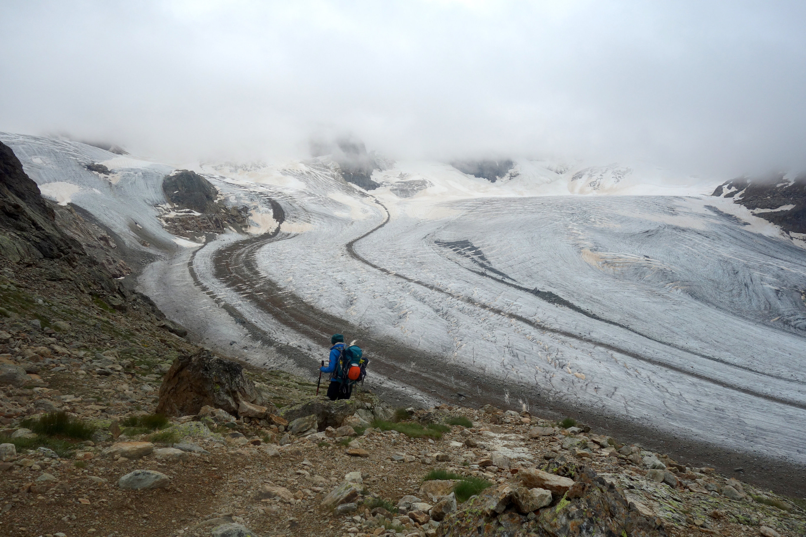 Abstieg zum Persgletscher.